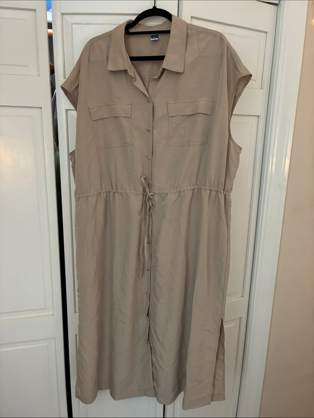 Old Navy Beige Button-Front Shirt Dress